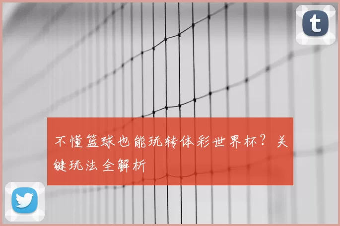 不懂篮球也能玩转体彩世界杯?关键玩法全解析